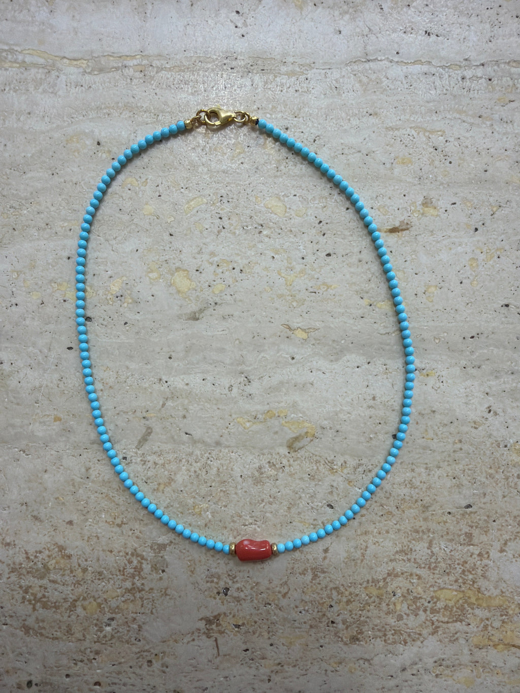 Collana Turchese e corallo in argento