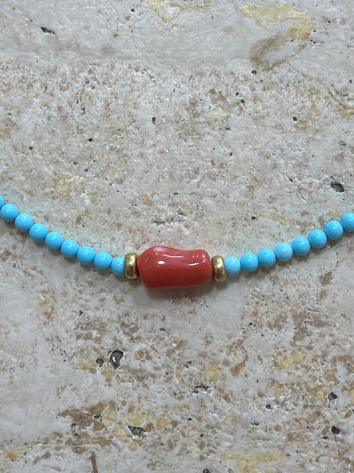 Collana Turchese e corallo - dettaglio